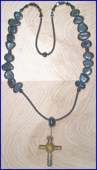 Hematite necklace with 20 Sun-day gods