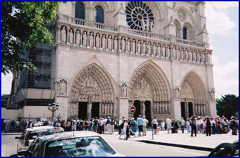 Western entrance to Notre Dame Cathedral – June 2002